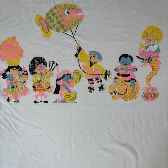 Walt Disney World 50th Anniversary Small World Ringer Shirt Limited Sz Large NEW - Picture 5 of 9